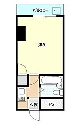 ロゼ松縄町 1Kの間取図画像