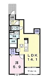 ラフォーレ9 1LDKの間取図画像
