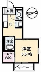 バリュージュM 1Kの間取図画像
