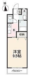 ツインフル21 1Kの間取図画像