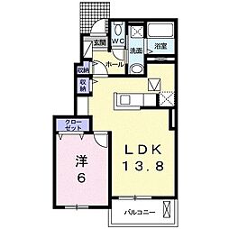 ルミエール1 1LDKの間取図画像
