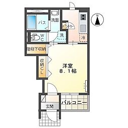 スリジエA 1Kの間取図画像