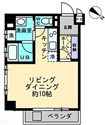 Le'aolive中央通り ワンルームの間取図画像