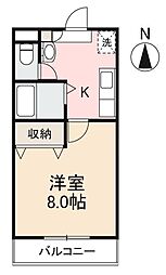 レガシイ2 1Kの間取図画像