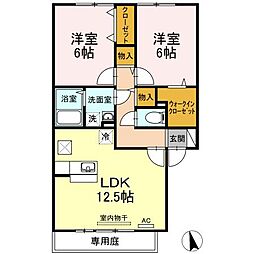コンシェルジュ 2LDKの間取図画像