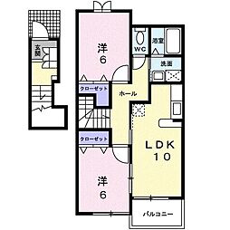 レユシール 2LDKの間取図画像