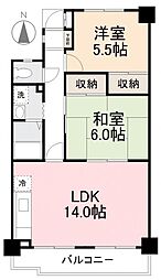 コーポサンリーザ 2LDKの間取図画像
