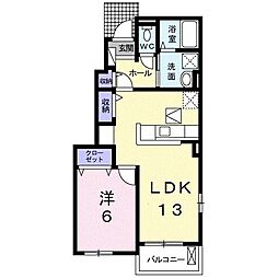 サンシャインヒルズ 1LDKの間取図画像