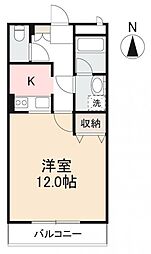 ConforteMANABE 1Kの間取図画像