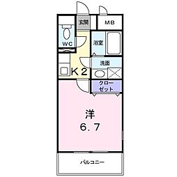 フルール・M 1Kの間取図画像