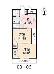 メゾン丹秀 2Kの間取図画像