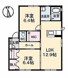 グランマスト林町A 2LDKの間取図画像