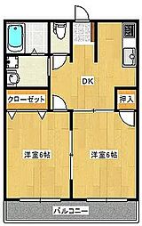 エスポワール 2DKの間取図画像