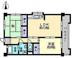 コーポニューデリ 2LDKの間取図画像
