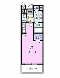 Alpha明里 1Kの間取図画像