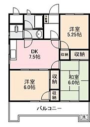 大塚マンション 3DKの間取図画像