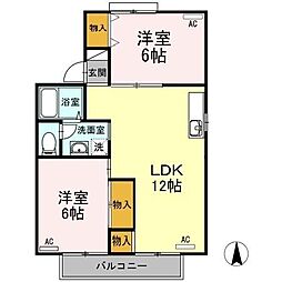 サンハイツMB 2LDKの間取図画像