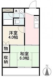 ローズシャンブル 2Kの間取図画像