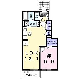 セレノ・カーサB 1LDKの間取図画像