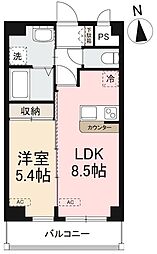 メルベーユ観光通 1LDKの間取図画像