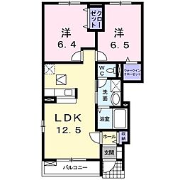 リープライツ元山C 2LDKの間取図画像