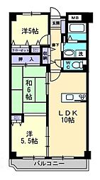 プロスパー三条 3LDKの間取図画像