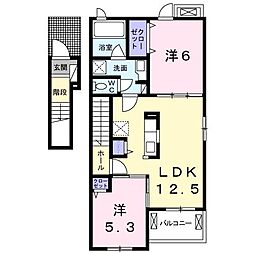 エンジェル・コートMY2 2LDKの間取図画像