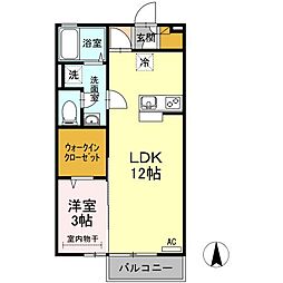 フルジェンテ太田2 1LDKの間取図画像