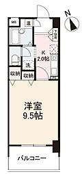 グラシエール木太町 1Kの間取図画像