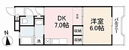 六本木ハイツ 1DKの間取図画像