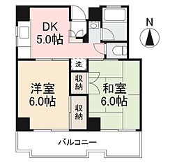 セントラルハイツ栗林 2DKの間取図画像