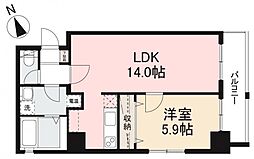 パサル藤塚 1LDKの間取図画像