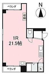 中野町レジデンス ワンルームの間取図画像