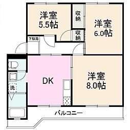 コーポ増田 3DKの間取図画像