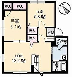 コートMTG館 2LDKの間取図画像