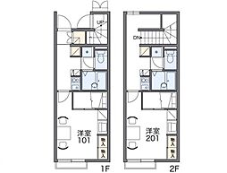 レオパレス花 1Kの間取図画像