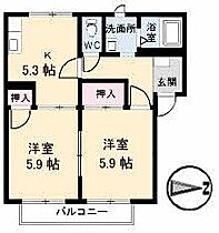 フレグランスＡ・Ｓ　Ｃ棟 201 ｜ 香川県高松市円座町1623番地3（賃貸アパート2K・2階・42.98㎡） その2