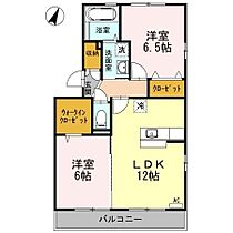 マインパレスII　Ａ・Ｂ棟 A201 ｜ 香川県高松市香西南町481-1（賃貸アパート2LDK・2階・58.37㎡） その2