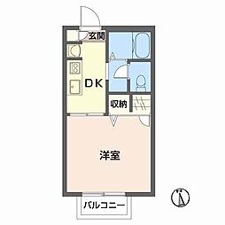 コーポソレイユ 1Kの間取図画像