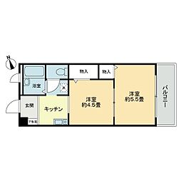 フィネス中屋敷 2Kの間取図画像