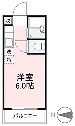 マイライフ鬼無 ワンルームの間取図画像