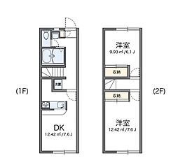 レオパレス東屋島 2DKの間取図画像