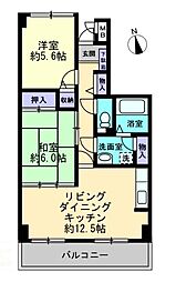 スカール松縄 2LDKの間取図画像