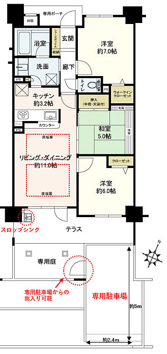 3LDK 間取り
