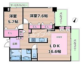 ユニティ北川口  ｜ 大阪府大阪市淀川区西中島1丁目（賃貸マンション2LDK・11階・79.60㎡） その2