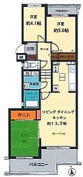横浜小机パークスクエアC棟 3LDKの間取図画像