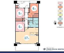 クレッセント上大岡ヴューズテラス 2SLDKの間取図画像