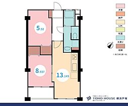 大倉山第2コーポラスC棟 2LDKの間取図画像