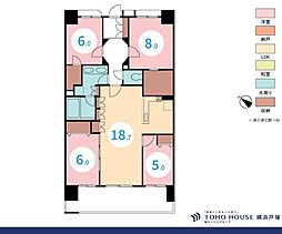 ランドシティ港南台 4LDKの間取図画像