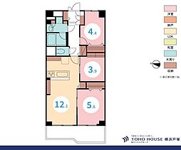 横浜スカイハイツ 3LDKの間取図画像